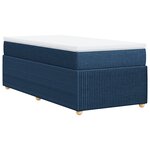 vidaXL Sommier à lattes de lit avec matelas Bleu 100x200 cm Tissu