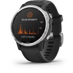 GARMIN Montre connectée fenix 6S Solar, Silver avec bracelet noir