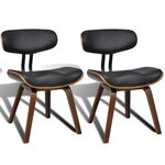 vidaXL Chaises à manger lot de 2 bois courbé et similicuir
