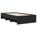vidaXL Cadre de lit sans matelas noir 100x200 cm bois d'ingénierie
