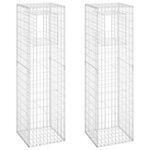 vidaXL Poteaux à panier de gabion 2 Pièces 50x50x180 cm Fer