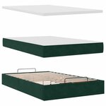 vidaXL Cadre de lit ottoman avec matelas vert foncé 120x200 cm velours