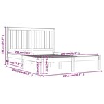 vidaXL Cadre de lit Gris Bois de pin massif 200x200 cm