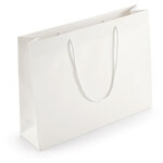 Sac papier pelliculé blanc mat spécial salon 45x35x12 cm (lot de 25)