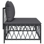 vidaXL Canapé central de jardin avec coussins anthracite tissu tissé