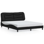 vidaXL Cadre de lit sans matelas Hvar noir 160x200 cm similicuir