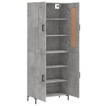 vidaXL Buffet haut Gris béton 69 5x34x180 cm Bois d'ingénierie
