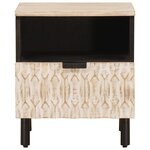 vidaXL Cabinet de chevet Blanc 40 x 33 x 46 cm Bois de mangue massif