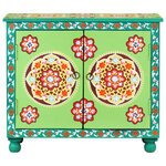 vidaXL Buffet peint à la main Multicolore 70x35x60 cm Bois de manguier