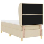 vidaXL Lit à ressorts avec matelas gris foncé 90x190 cm Crème tissu