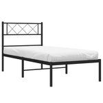vidaXL Cadre de lit métal sans matelas avec tête de lit noir 75x190 cm