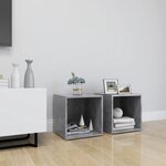 vidaXL Meubles TV 2 Pièces gris béton 37x35x37 cm bois d’ingénierie