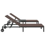 vidaXL Transat avec coussin 2 Pièces Marron 40 x 39 x 40.5cm polyrotin