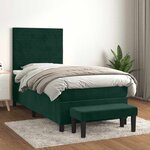 vidaXL Sommier à lattes de lit avec matelas Vert foncé 90x190 cm