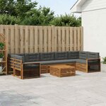 vidaXL Ensemble de canapés d'extérieur 8 Pièces Naturel et Anthracite
