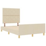 vidaXL Cadre de lit avec tête de lit Crème 120 x 190 cm tissu