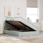 vidaXL Lit de Rangement avec matelas Gris clair 140 x 190 cm Velours