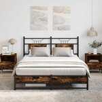 vidaXL Cadre de lit sans matelas chêne fumé 150x200 cm bois ingénierie