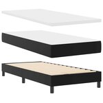vidaXL Cadre de lit avec matelas Noir 90 x 200 cm Faux cuir