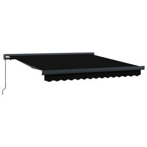 vidaXL Auvent Rétractable Noir 350 x 250 cm Tissu et Métal
