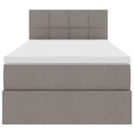 vidaXL Lit avec rangement et LED avec matelas Taupe 100 x 200 cm tissu