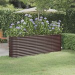 vidaXL Lit surélevé de jardin Acier enduit de poudre marron