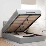 vidaXL Lit ottoman avec matelas gris clair 120x190 cm tissu