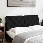 vidaXL Coussin de tête de lit noir 140 cm tissu
