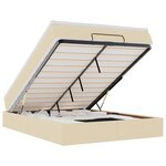 VidaXL Cadre de lit ottoman avec matelas crème 140x200 cm tissu