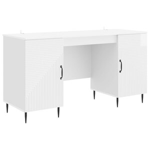 vidaXL Bureau Blanc brillant 142 5 x 50 x 75 cm Bois d'ingénierie