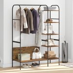 vidaXL Porte-vêtements avec étagères Vieux bois 120x44x160 cm Bois d'ingénierie