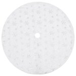 vidaXL Jupe de sapin de Noël de luxe blanche 150 cm en fausse fourrure