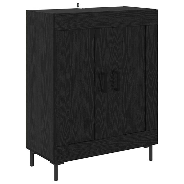 vidaXL Buffet Chêne noir 69 5 x 34 x 90 cm Bois d'ingénierie et fer