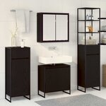 vidaXL Ensemble de mobilier de salle de bain avec tiroir Chêne noir