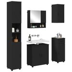 vidaXL Ensemble de mobilier de salle de bain avec tiroir 5 Pièces Noir