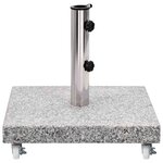 vidaXL Socle de parasol Granite 30 kg Carré Gris