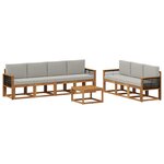 vidaXL Ensemble de canapés d'extérieur 7 Pièces Naturel et gris clair