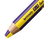 Crayon multi-talents woody 3 in 1 duo - jaune-violet x 5 STABILO