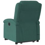 vidaXL Fauteuil inclinable de massage électrique vert foncé velours