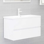 vidaXL Ensemble de meubles salle de bain 2 Pièces blanc bois d'ingénierie