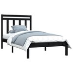 vidaXL Cadre de lit sans matelas noir 100x200 cm bois massif