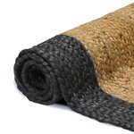 vidaXL Tapis de surface Gris foncé 200 x 290 cm Jute
