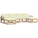 vidaXL Ensemble de canapés d'extérieur 6 Pièces Blanc et crème