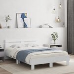 vidaXL Cadre de lit avec LED sans matelas blanc 135x190 cm