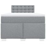 vidaXL Sommier à lattes de lit et matelas gris clair 120x190 cm tissu
