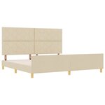 vidaXL Cadre de lit avec tête de lit Crème 200 x 200 cm tissu