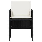 vidaXL Ensemble à manger de jardin coussins 5Pièces Noir Résine tressée