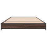 vidaXL Cadre de lit chêne marron 75x190 cm bois d'ingénierie et métal