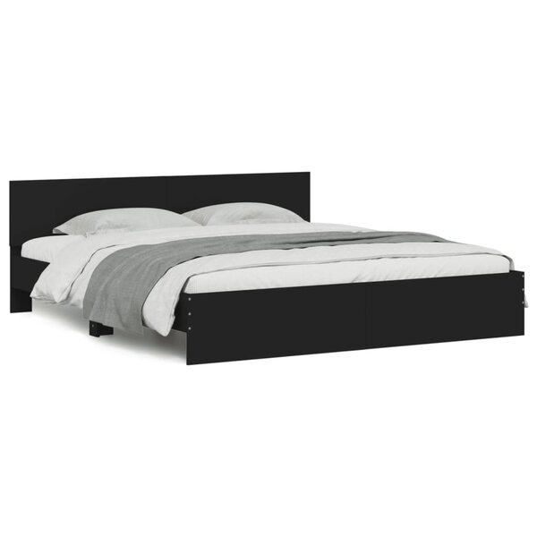 vidaXL Cadre de lit sans matelas noir 180x200 cm
