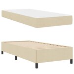 vidaXL Lit à ressorts Crème 90 x 200 cm tissu